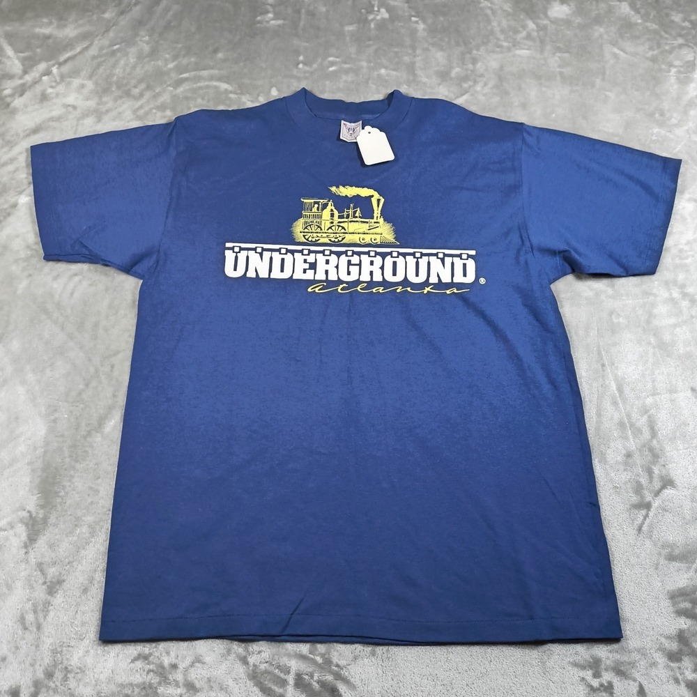 Vintage Underground Atlanta Shirt Mens XL Blue Single Stitch 80s 90s Georgia New
